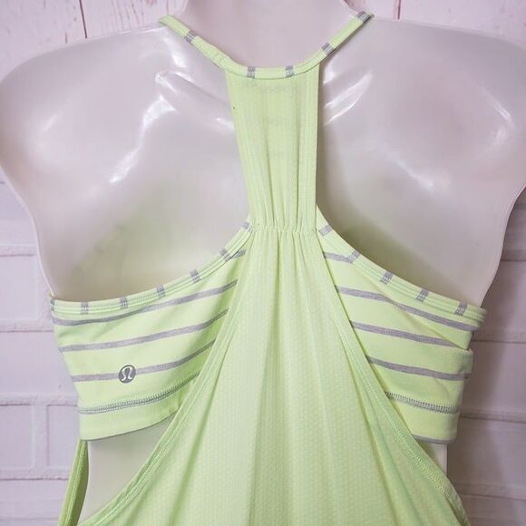 Lululemon Neon Green Combo Athletic Top womens S small Racerback Tank - Picture 3 of 4